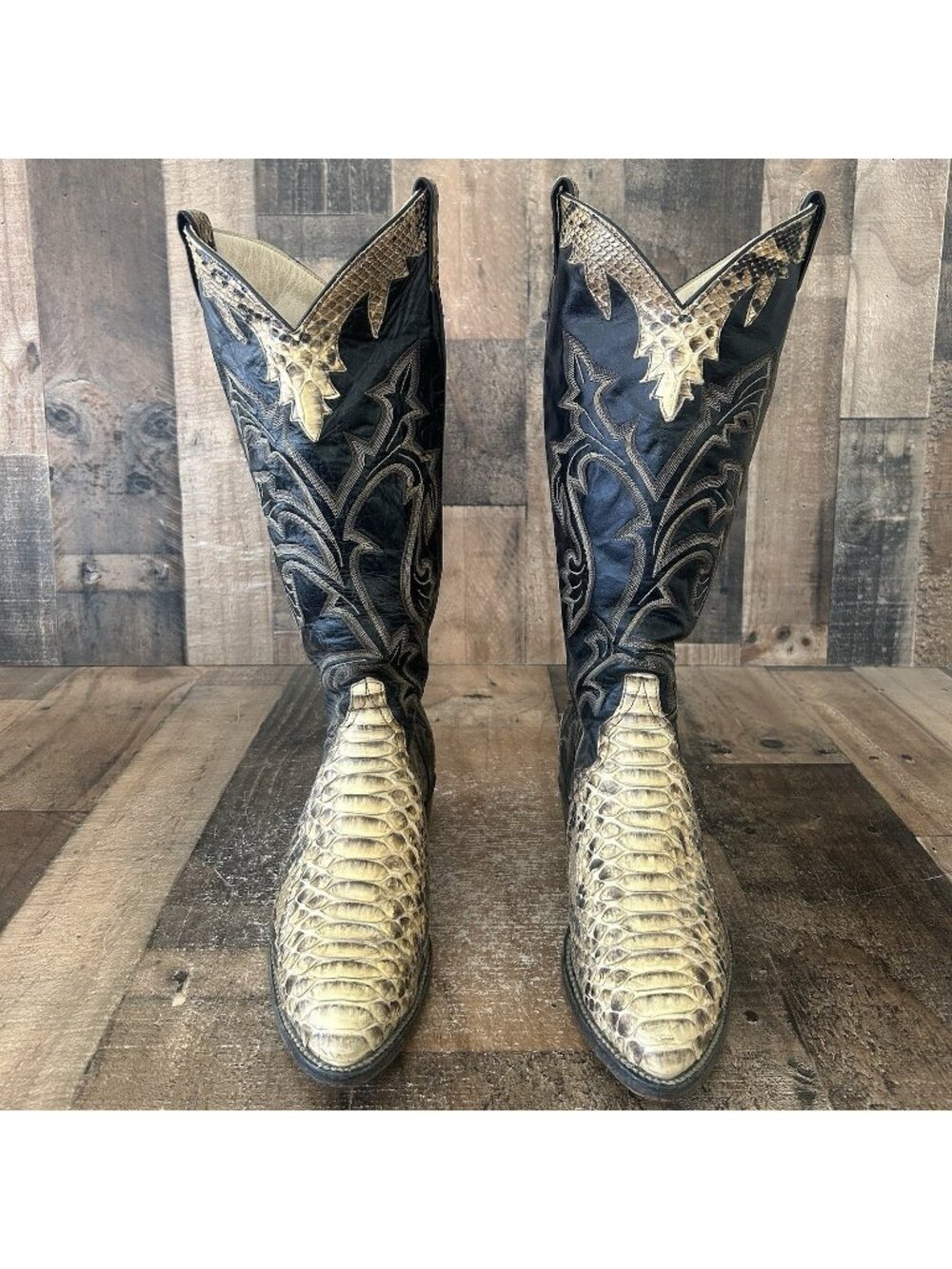 Larry Mahan Vintage Snakeskin Triad Western Cowboy Boots Mens 9 EE